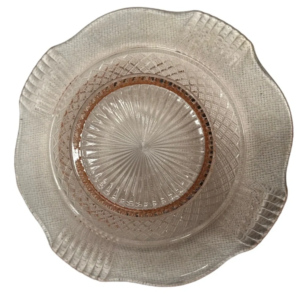1930-40s Pink Depression Glass Bowl/Serving/Holiday Dining Lancaster Glass Amy?‎